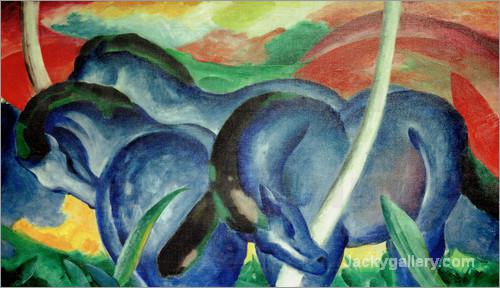 Large blue Horses by Franz Marc paintings reproduction